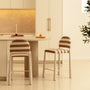 Valentina Stripe Bar Stool - Terracotta Stripe / Ivory Frame