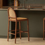 Capri Rattan Arch Bar Stool - Walnut