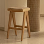 Cuba Fabric Bar Stool - Camel Textured Weave / Ash