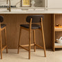 Alaska Leather Bar Stool - Chocolate Brown / Oak