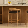 Noris Leather Bar Stool - Chocolate Brown / Ash