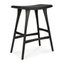 Osso Leather Counter Stool - Black Oak / Black Leather