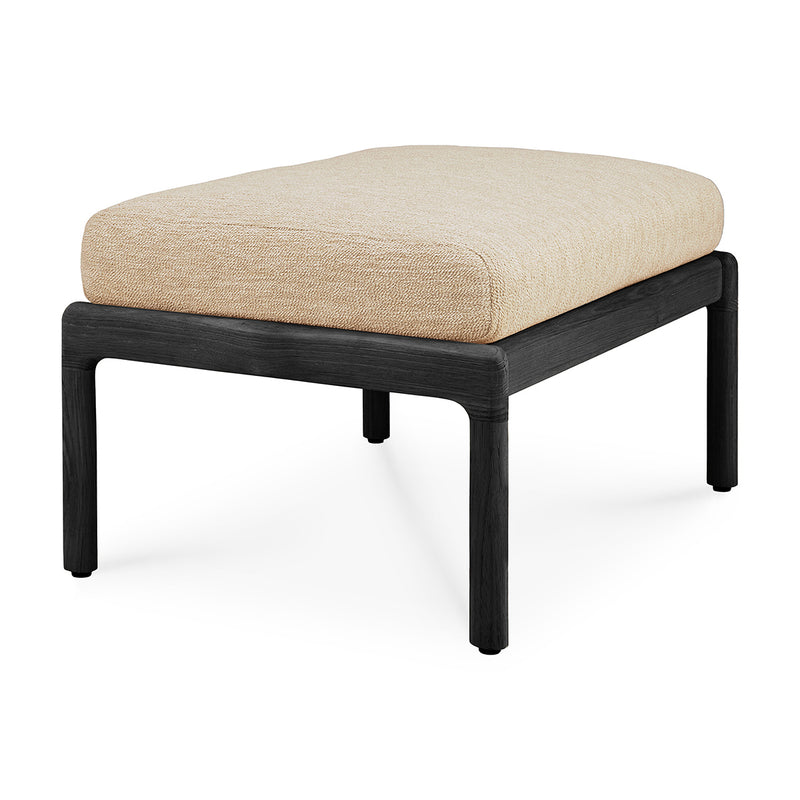 Jack Outdoor Fabric Footstool (Teak Black, Natural)