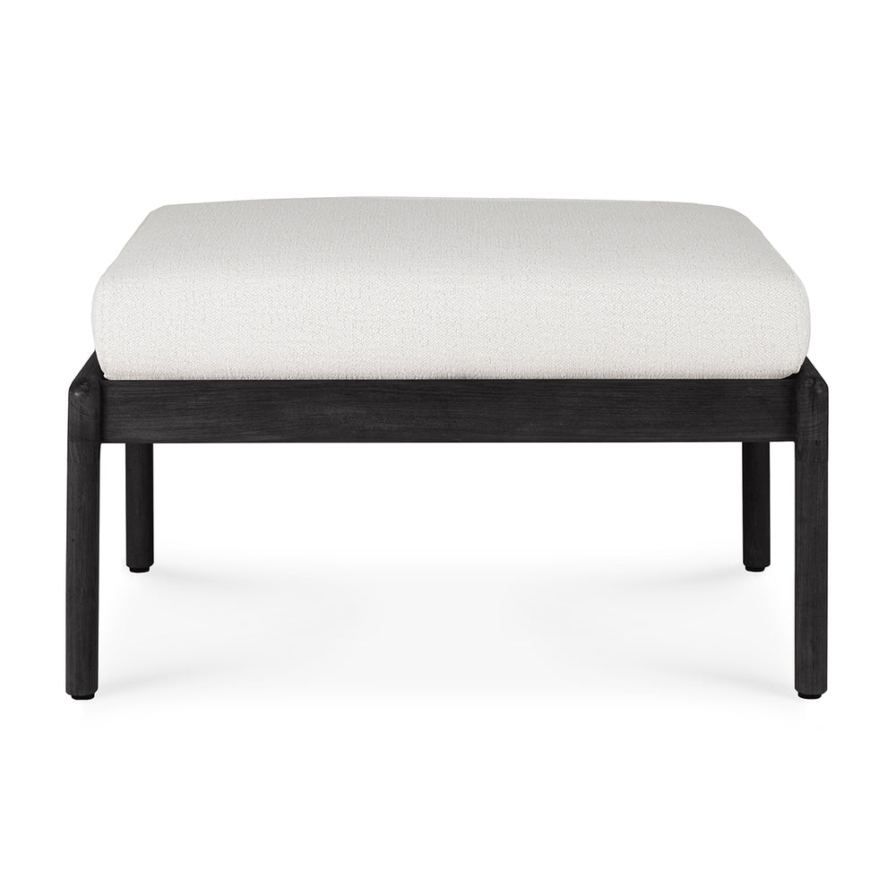 Jack Outdoor Fabric Footstool (Teak Black, Off White)