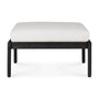 Jack Outdoor Fabric Footstool (Teak Black, Off White) - Jack Outdoor Fabric Footstool (Teak Black, Off White)
