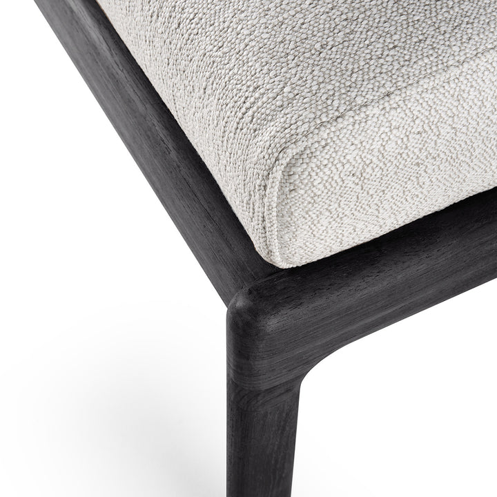 Jack Outdoor Fabric Footstool (Teak Black, Off White)