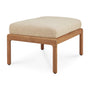 Jack Outdoor Fabric Footstool (Teak, Natural) - Jack Outdoor Fabric Footstool (Teak, Natural)