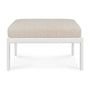 Jack Outdoor Fabric Footstool - White / Natural