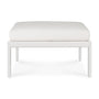 Jack Outdoor Fabric Footstool - White / Off White
