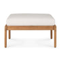 Jack Outdoor Fabric Footstool (Teak, Off White) - Jack Outdoor Fabric Footstool (Teak, Off White)
