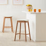 Lando Fabric Backless Bar Stool - Light Grey / Oak