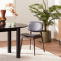 Lando Leather Dining Chair - Black / Walnut