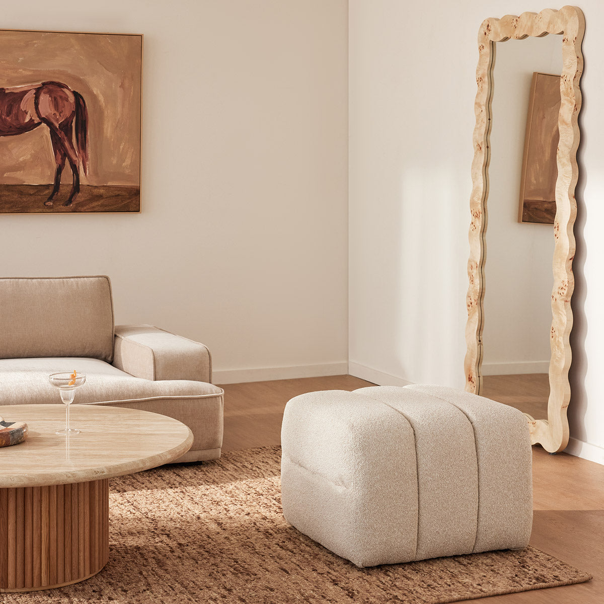 Amelia Boucle Ottoman – Life Interiors