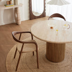 Cosmos Dining Table (Oak, Travertine, 120cm)