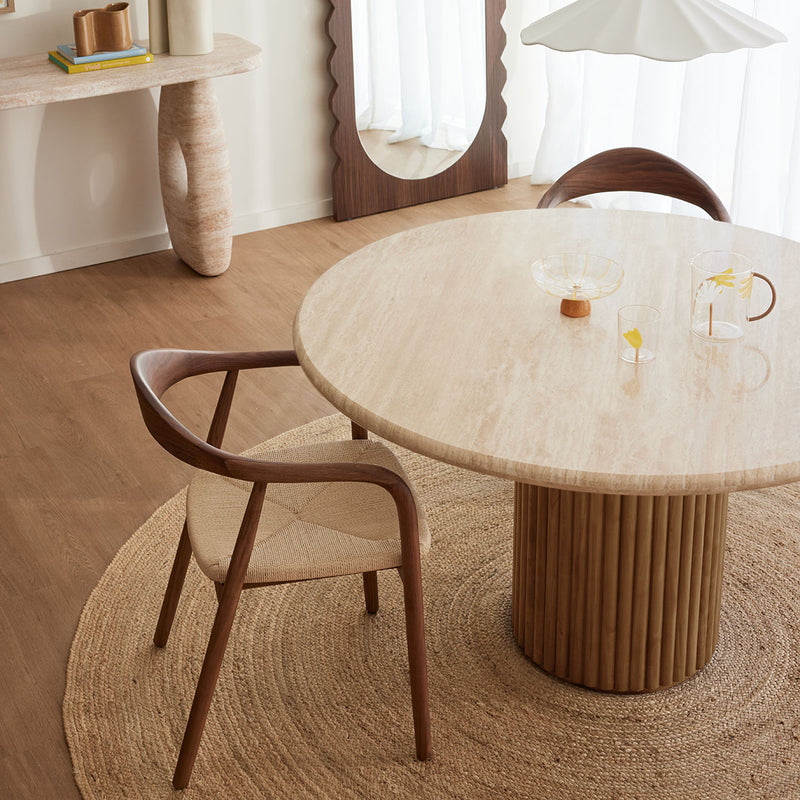 Cosmos Dining Table (Oak, Travertine, 150cm)