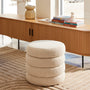 Mecca Round Storage Ottoman - Cream Boucle