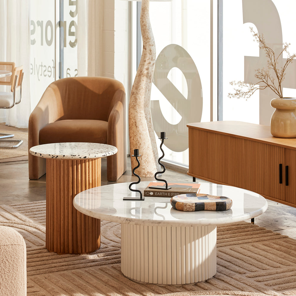 Cosmos Side Table (Oak, Terrazzo)