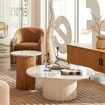 Cosmos Side Table (Oak, Terrazzo)