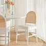 Capri Rattan Boucle Arch Dining Chair - White / White