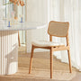 Flair Rattan Fabric Dining Chair - Cream Weave / Oak