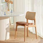 Flair Rattan Leather Dining Chair