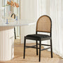 Capri Rattan Boucle Arch Dining Chair - Black / Charcoal