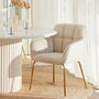 Stella Boucle Dining Chair - Cream / Brushed Gold