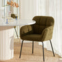 Stella Fur Dining Chair - Olive / Black