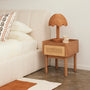 Norah Rattan Bedside Table - Oak