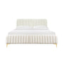 Naomi Velvet King Bed (Cream) - Naomi Velvet King Bed (Cream)