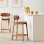 Alaska Leather Bar Stool - Tan / Oak