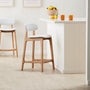 Alaska Fabric Bar Stool - Light Grey / Oak