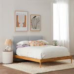 Austen Double Bed (Oak, Light Grey)