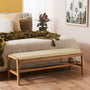 Aura Leather Bench - Almond / Oak