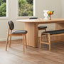 Lando Leather Dining Chair - Black / Oak