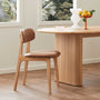 Alaska Leather Dining Chair - Tan / Oak