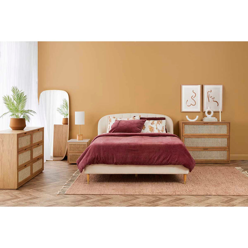 Mabel Queen Bed (Cream)