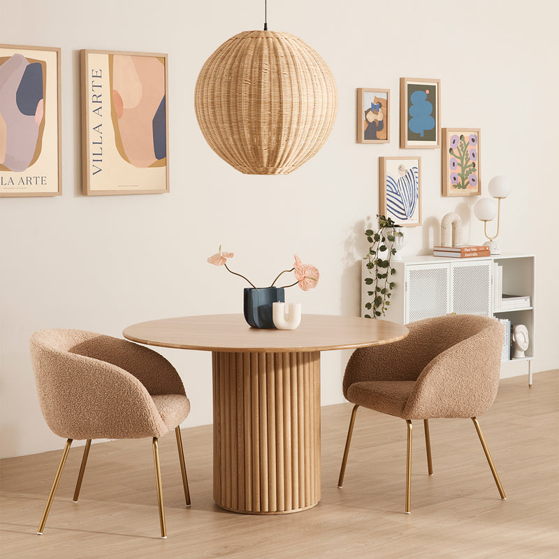 Avalon Fur Dining Arm Chair – Life Interiors - Main Image