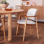 Aura Fabric Dining Chair (Oak) - Light Grey