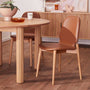 Offset Leather Dining Chair - Tan / Oak