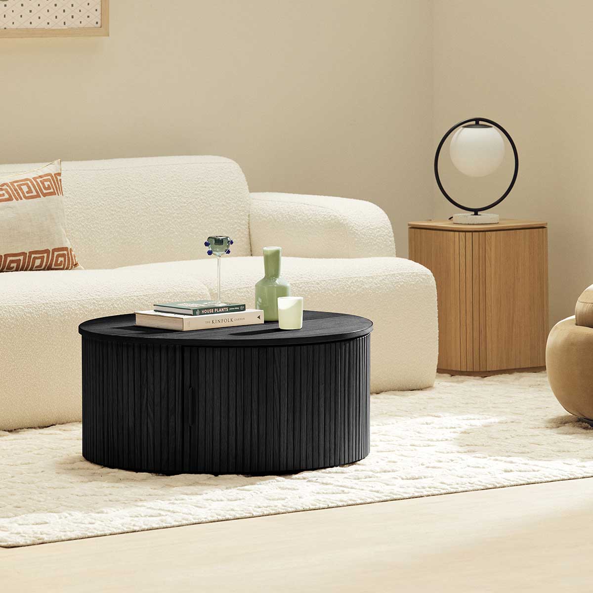 Noir Round Storage Coffee Table (80cm) – Life Interiors