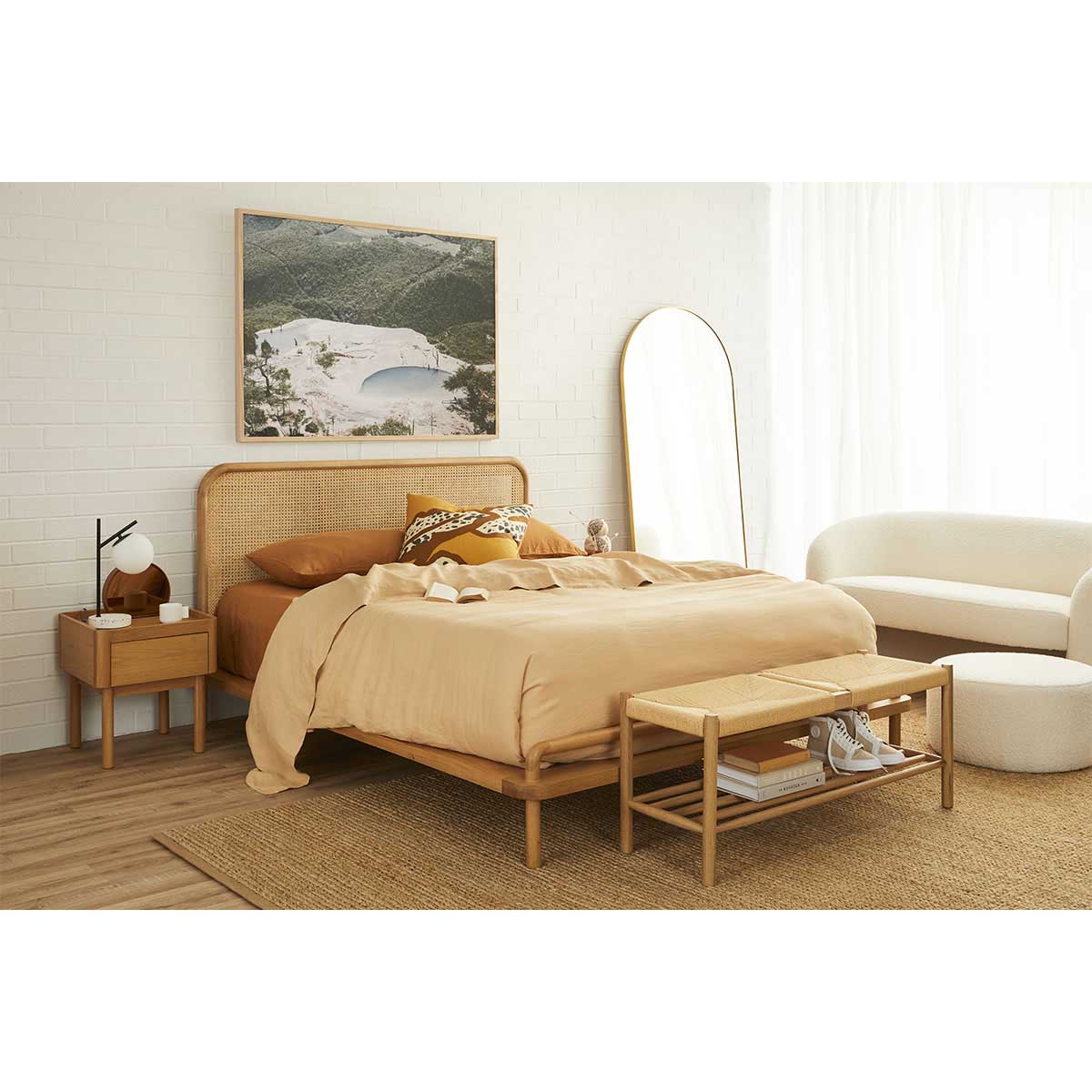 Norah rattan store queen bed