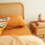 Norah Rattan Queen Bed (Oak)