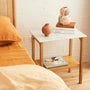 Oia Marble Bedside Table - Oak
