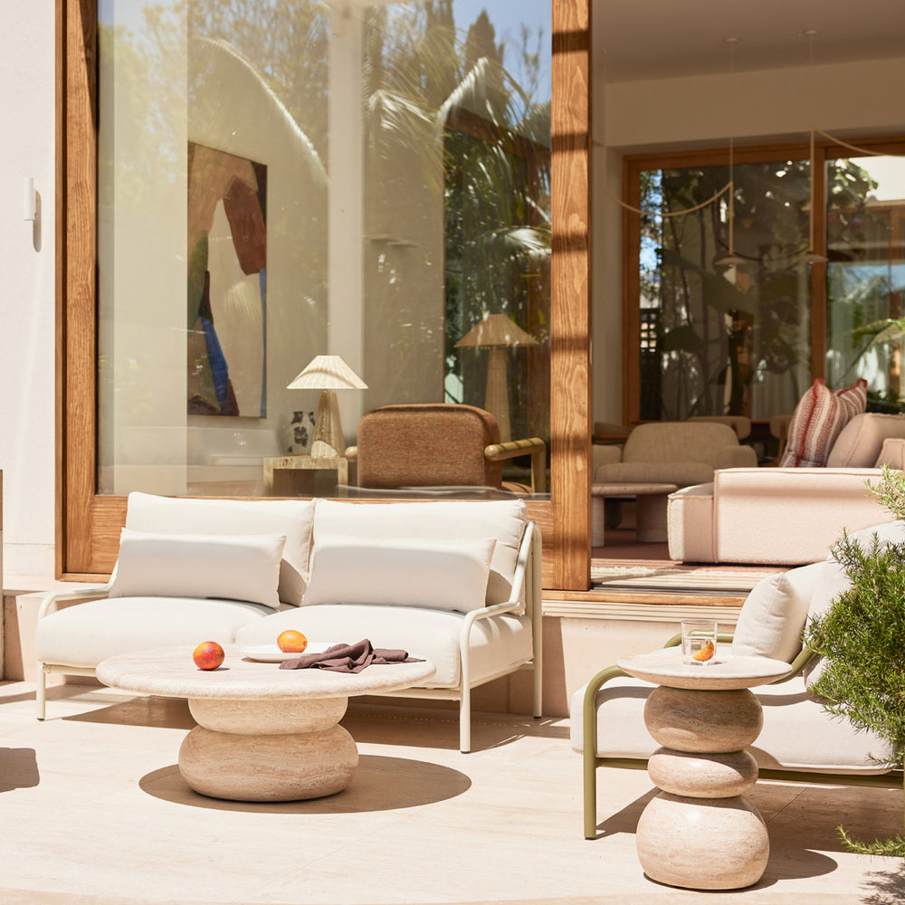 Sorrento Side Table (Travertine Finish)