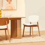 Lando Fabric Dining Chair - Cream Weave / Oak