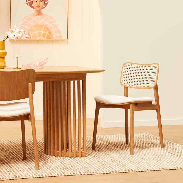 Flair Rattan Fabric Dining Chair