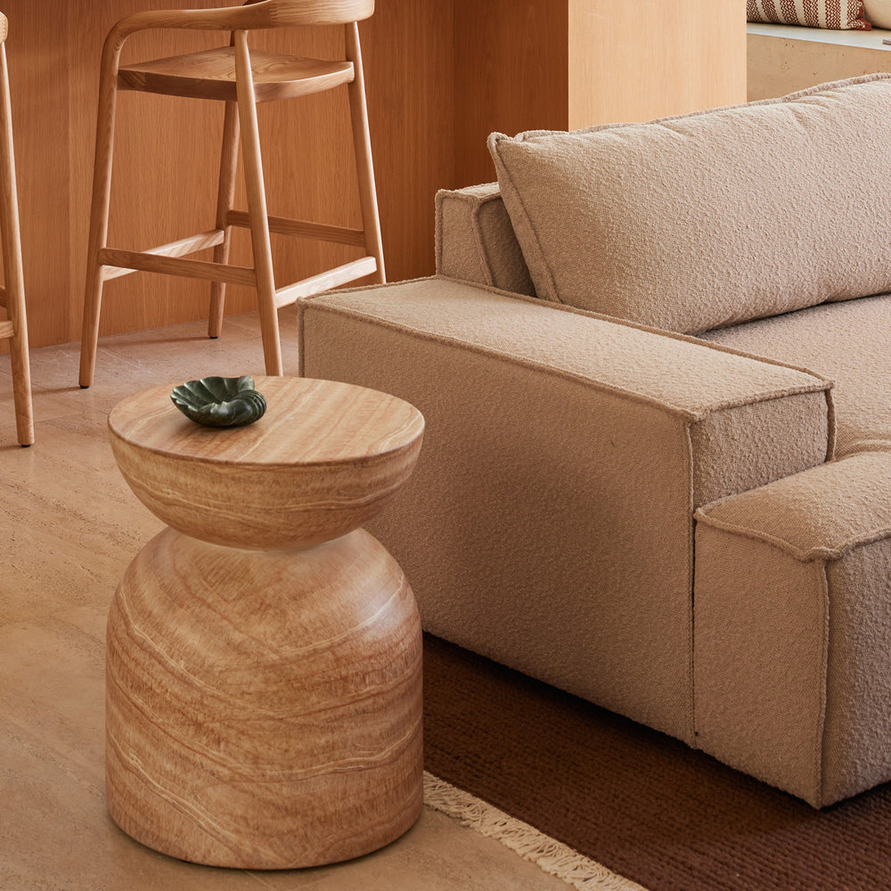 Santino Side Table (Travertine Finish)