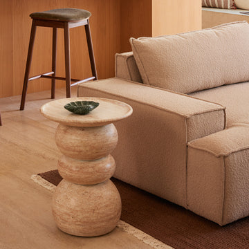 Sorrento Side Table (Travertine Finish)