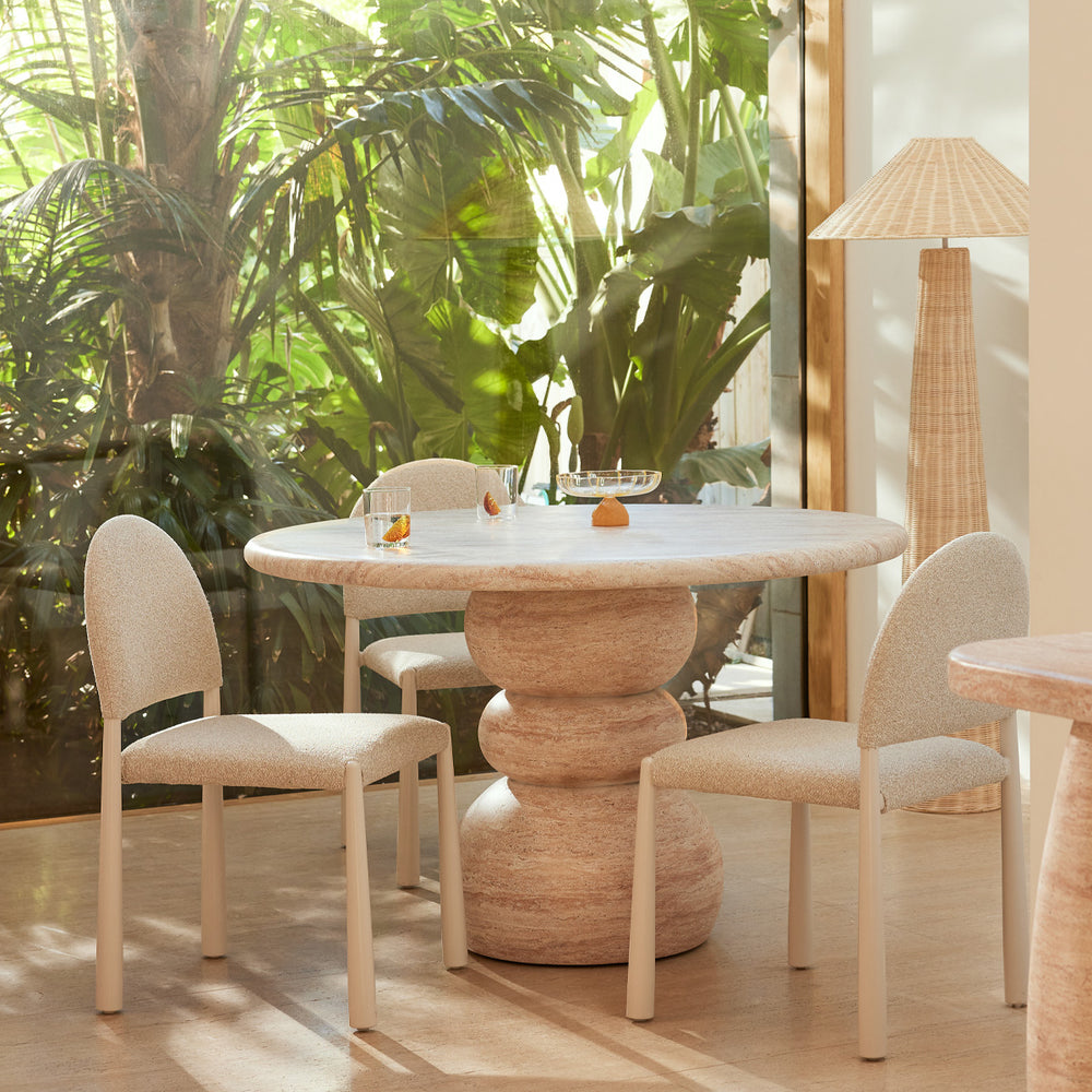 Sorento Dining Table (120cm, Travertine Finish)